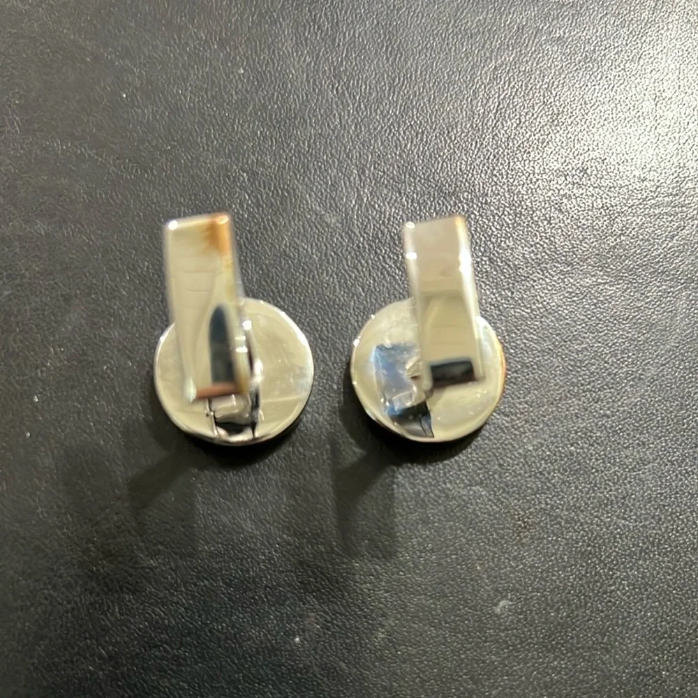 CUFF LINKS / New Orleans Knots -Vibrant Orange and Blue Metal